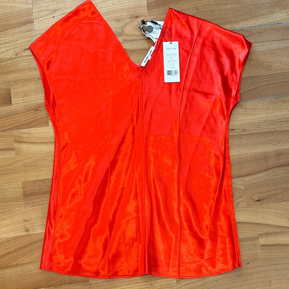 Helmut Lang Vivid Red Viscose Top